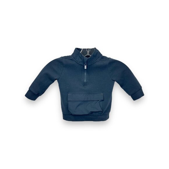 Old Navy Infant Quarter-Zip Pullover Sweatshirt 12-18M Dynamic Fleece Blue - Picture 1 of 8